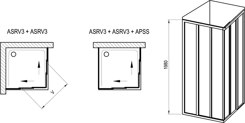 Cabine de douche Supernova ASRV3 + ASRV3