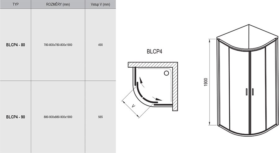 Cabine de douche Blix BLCP4