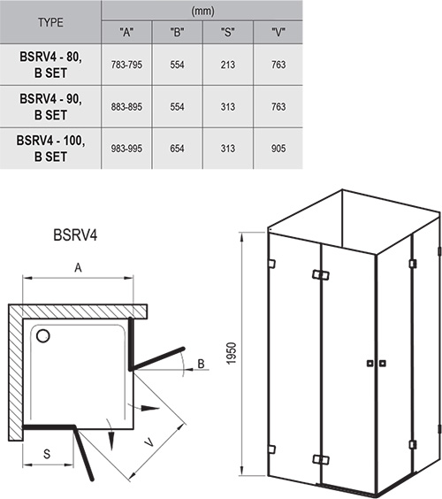 Cabine de douche Brilliant BSRV4