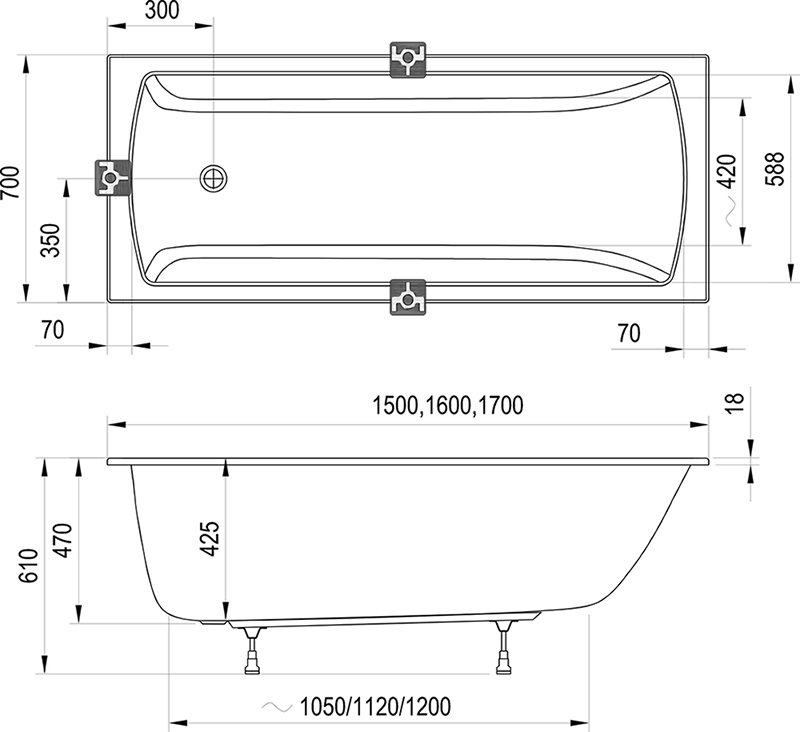 Baignoire Classic II Slim