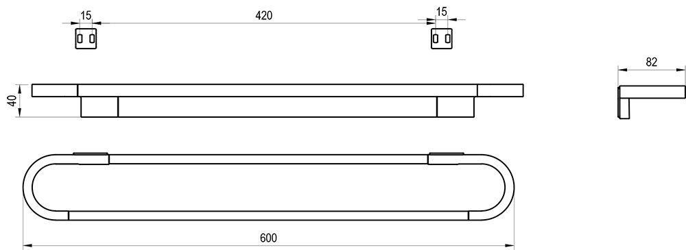 Porte-serviette Chrome II 60 cm