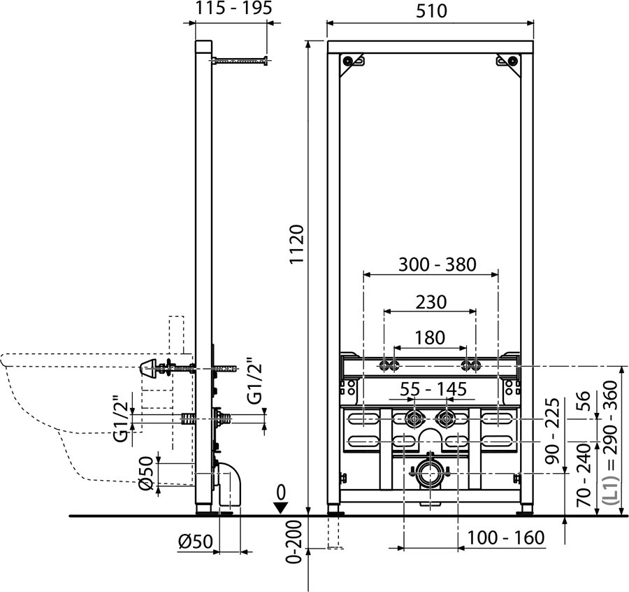 Bâti bidet suspendu II