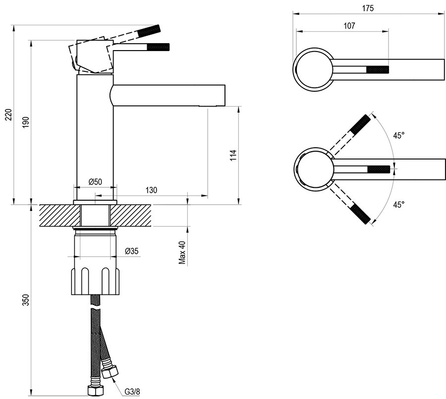 Mitigeur de vasque Nox NX 014.00