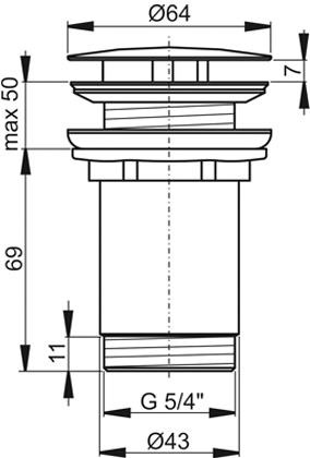 Bouchon de vidange de lavabo blanche