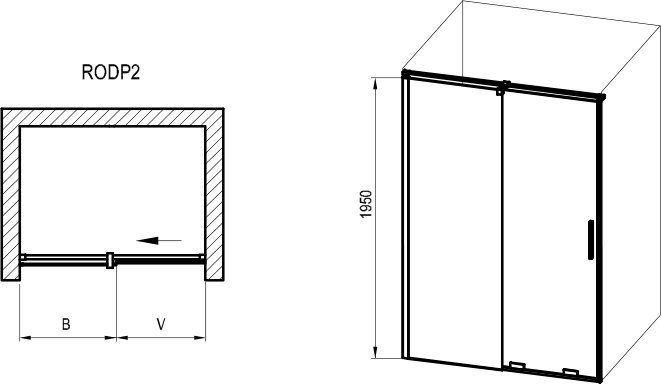 Porte de douche Roll RODP2