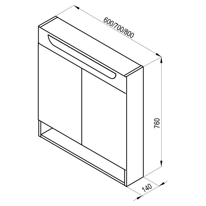 Armoire de toilette avec miroir MC Classic II 600/700/800